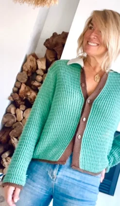 Chaqueta mykonos turquesa