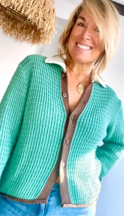 Chaqueta mykonos turquesa