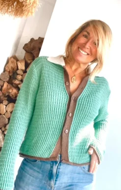 Chaqueta mykonos turquesa